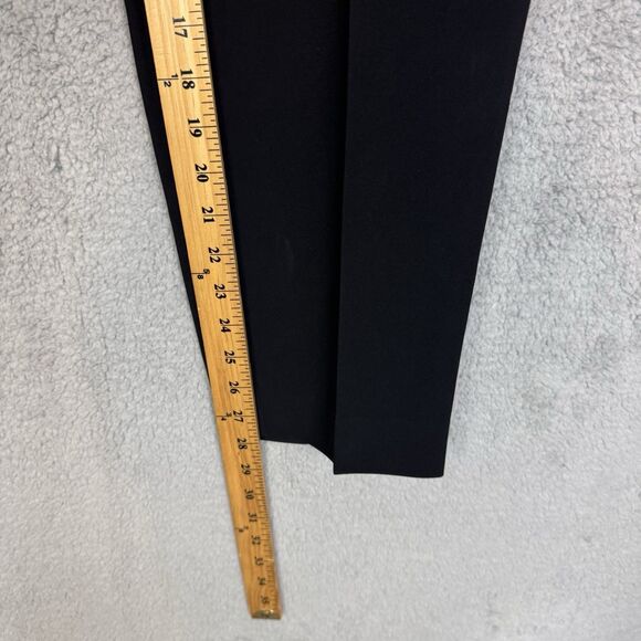 St. John Caviar Emma Pants Women's 6 Black High‎ Rise Front Zip - Picture 4 of 11